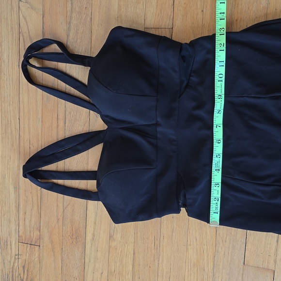 XSCAPE Maxi Gown Black Cut Out Sleeveless V Neck Sheath Sheer Sexy  Dress Size 4 - Picture 6 of 10